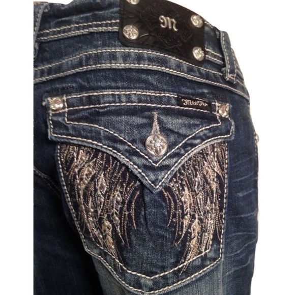 miss me angel wing bootcut jeans